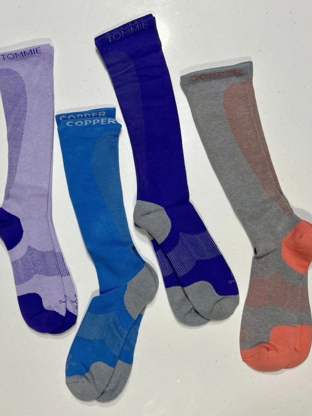 Men’s Performance Compression Knee-High Socks - Blue, Purple, Gray, Coral